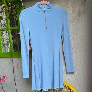 Zara Light Blue Long Sleeve Mini Dress